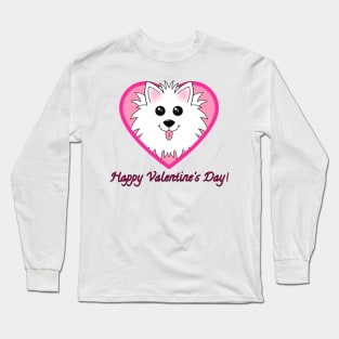 Happy Valentines Day with Dog in Heart Long Sleeve T-Shirt